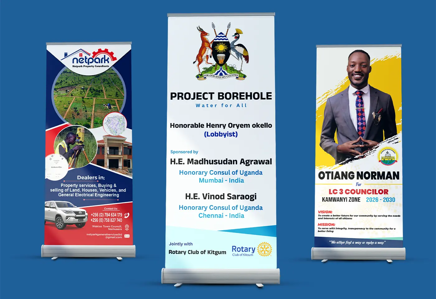 Small Base Roll-Up Banners by Kamog Artistry (U) Ltd