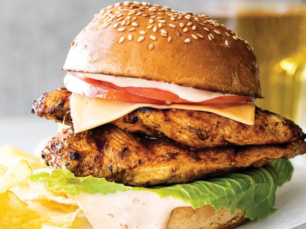 Equinox Restaurant burger food image for the digital menu