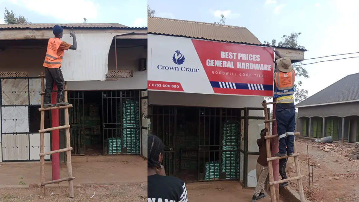 Old face replaced during the second installation at Best Prices • second hardware for the Goodwill and Crown Crane rollout