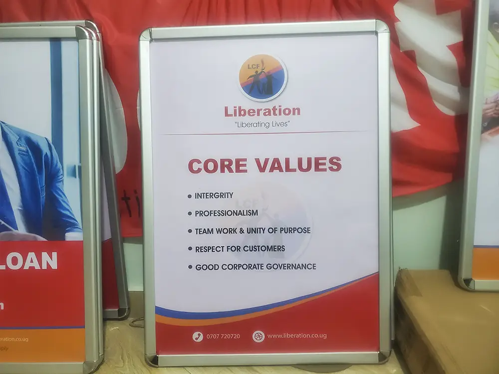Core Values snapper frame produced for Liberation Community Finance institutional communication.