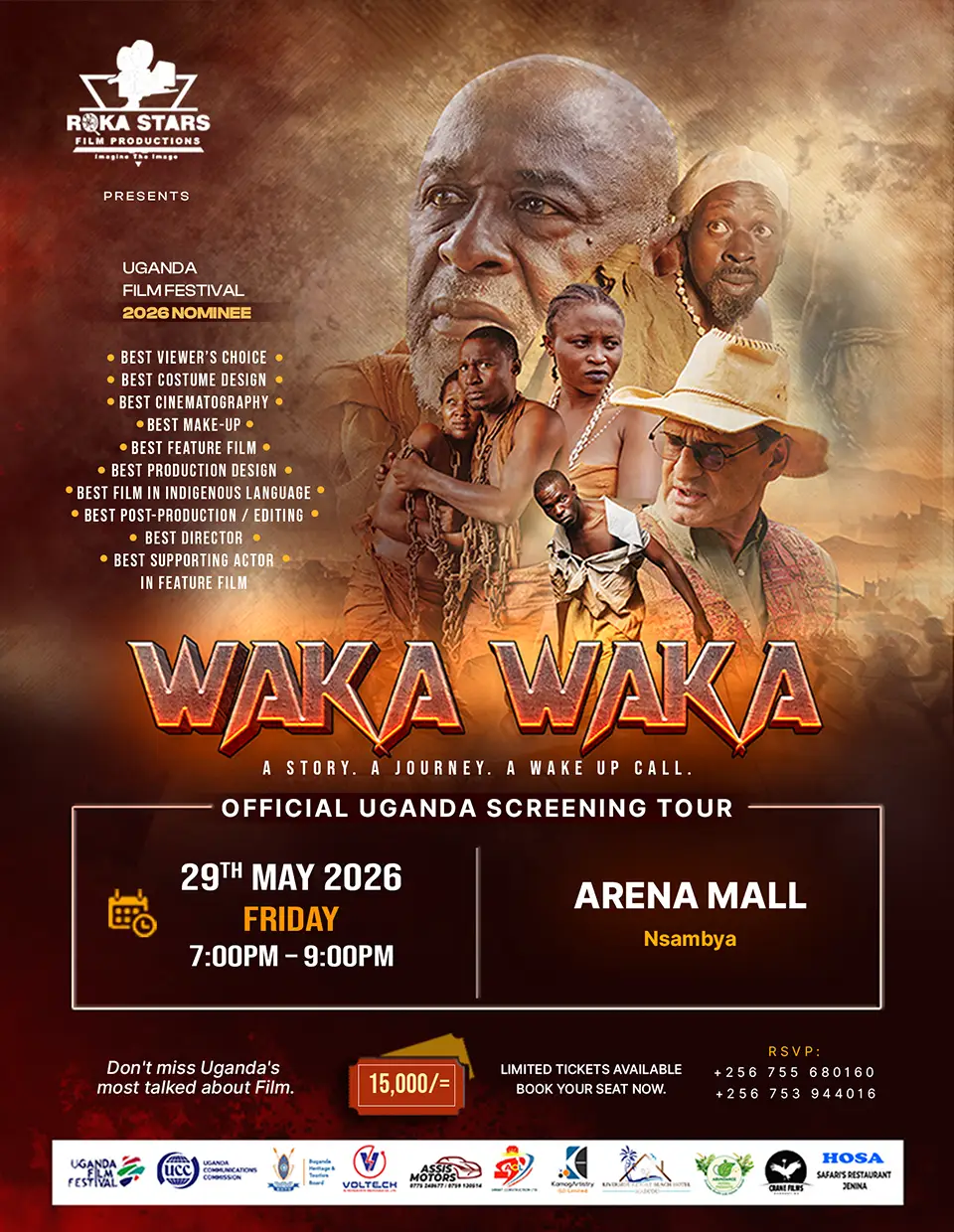 Arena Mall Waka Waka movie screening poster design