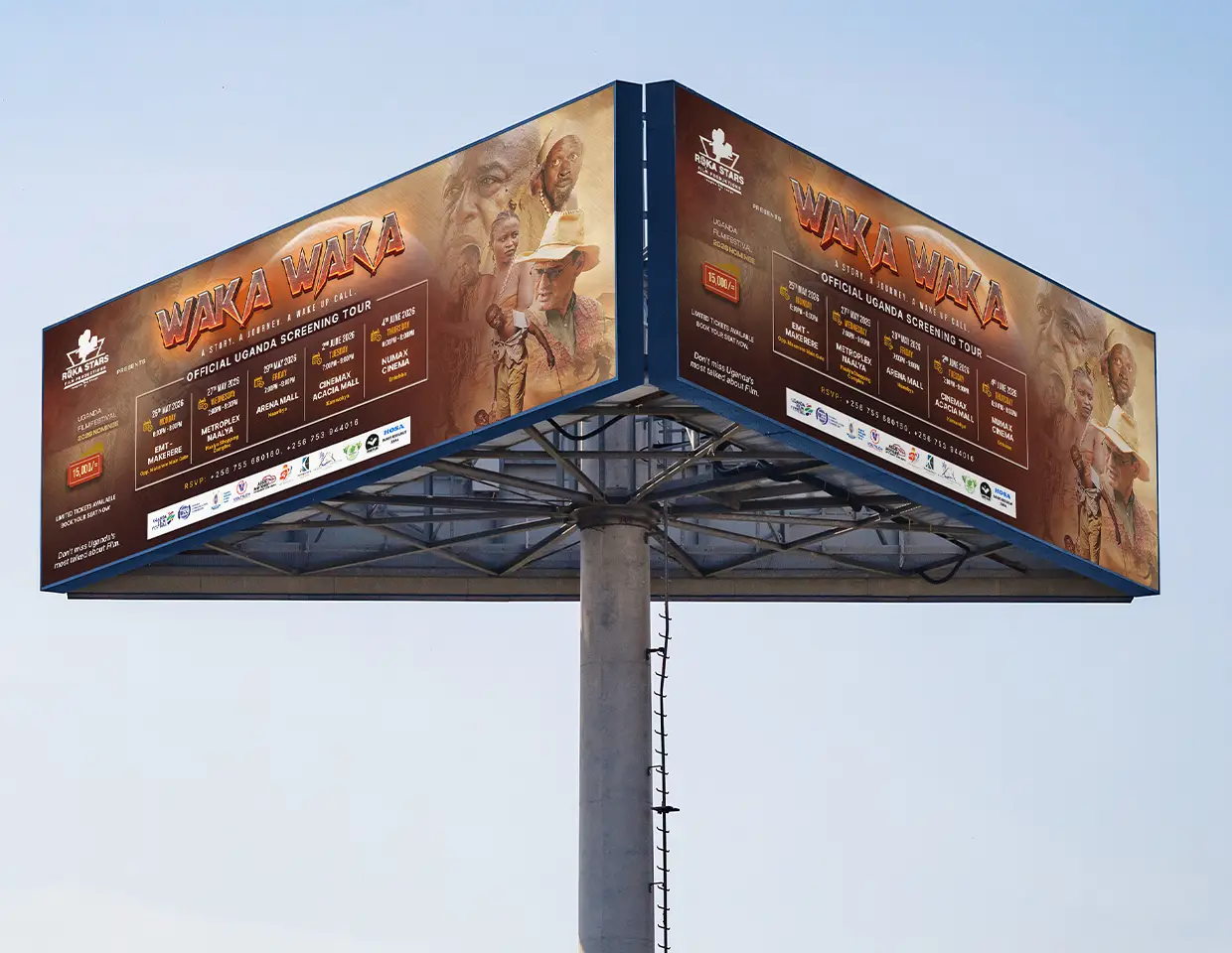 Waka Waka triangular cinema billboard mockup