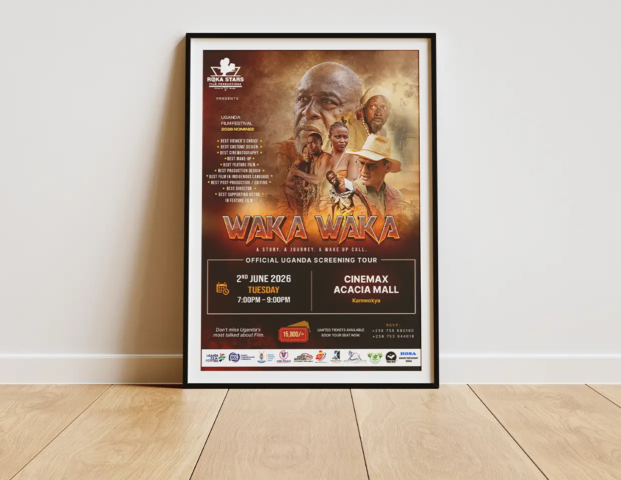 Waka Waka PVC frame mount board movie poster mockup