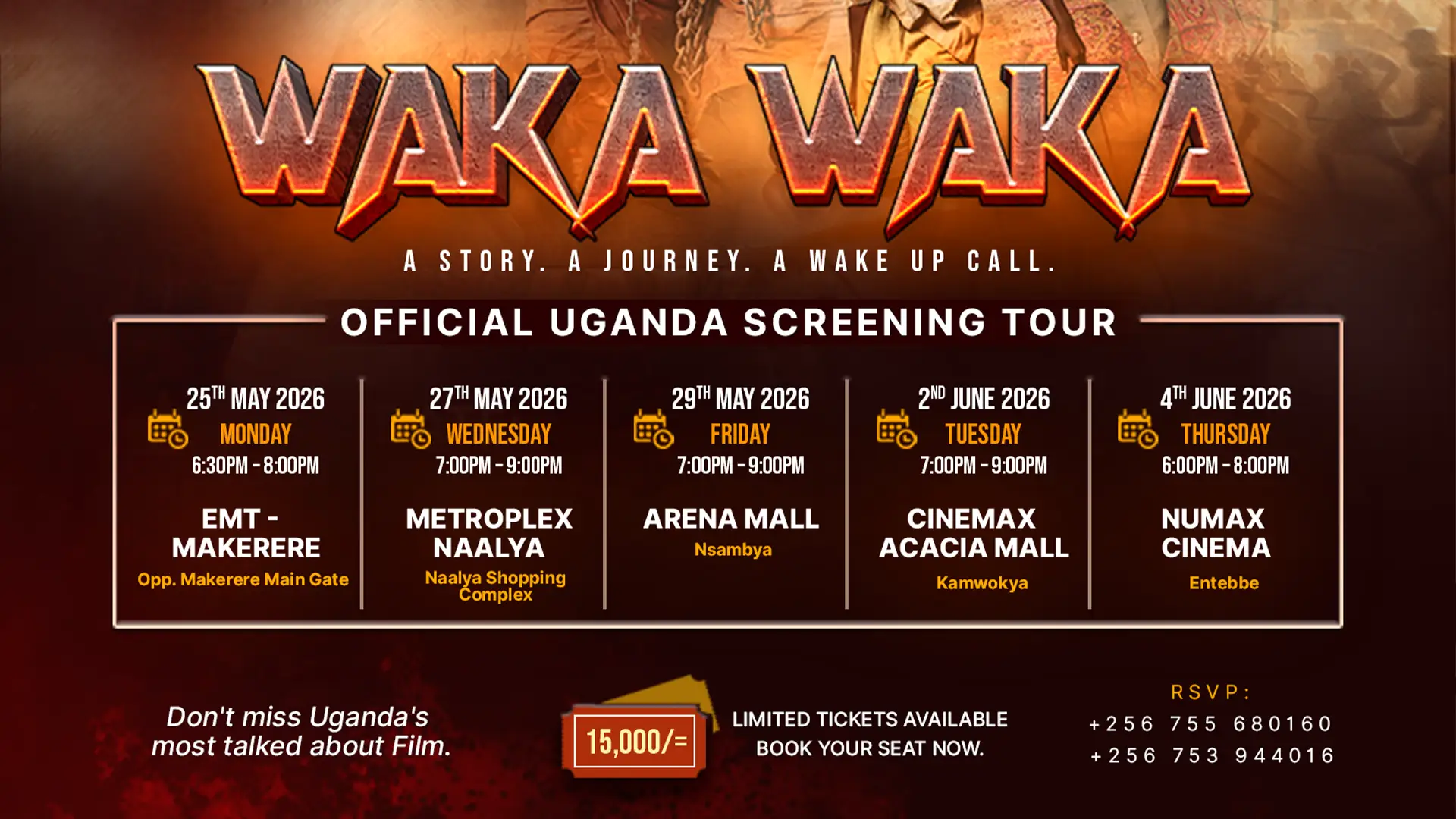 Waka Waka movie screening tour branding hero image