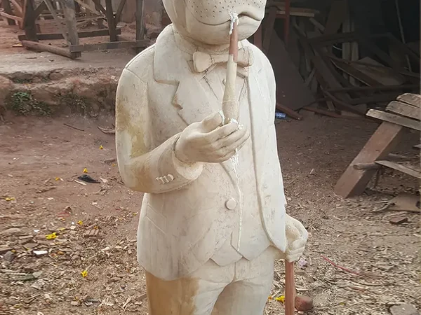 Bobby Otto and the Gentleman Hippo sculpture in Kampala Uganda