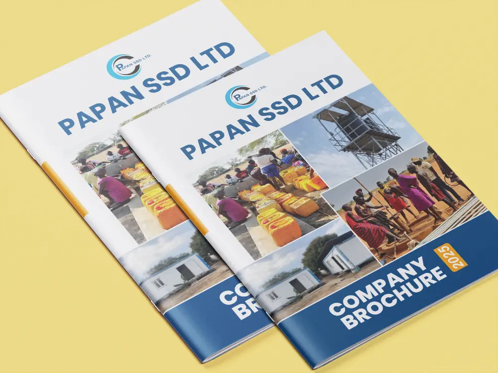 Brochure design in Kampala with structured editorial layouts for business communication and marketing