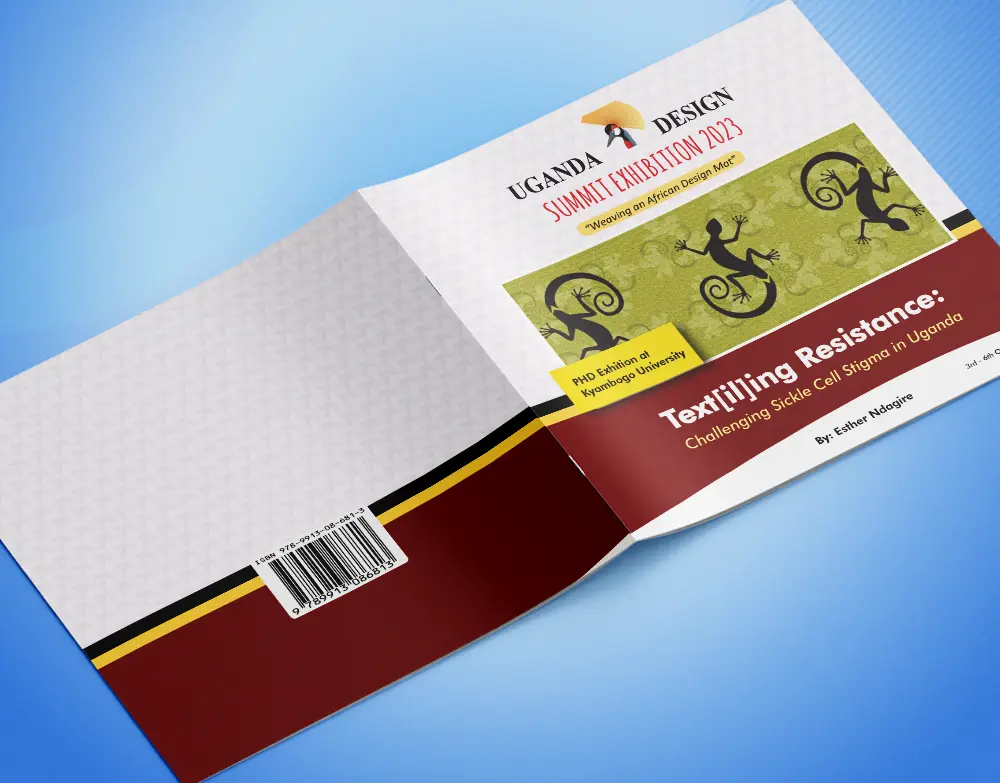 Catalogue back cover and spine design prepared for professional printing and publication finishing