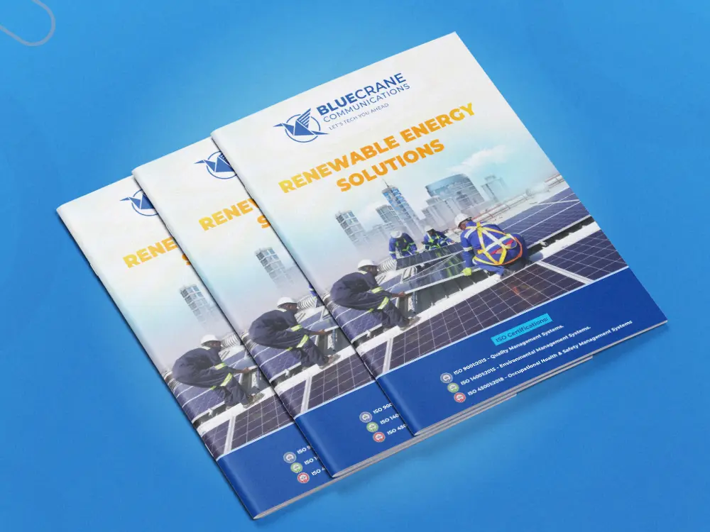 Company profile cover design in Kampala with clean corporate branding and professional page hierarchy