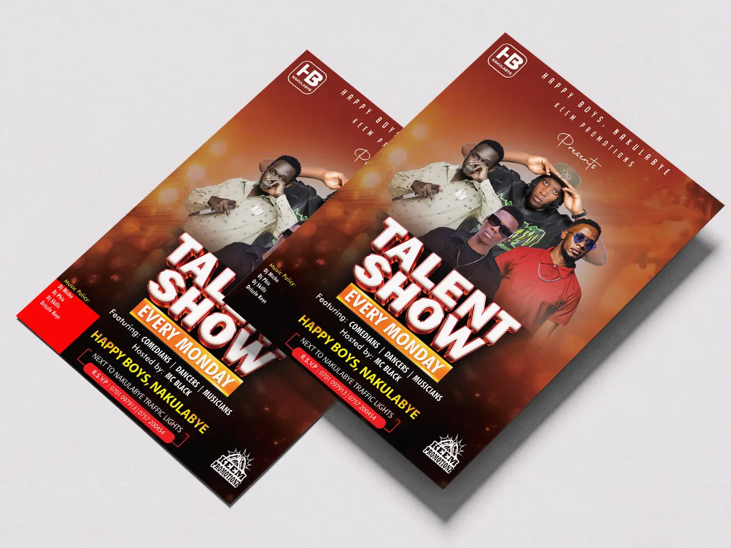 Talent show event flyer prepared for social sharing and printed promotion