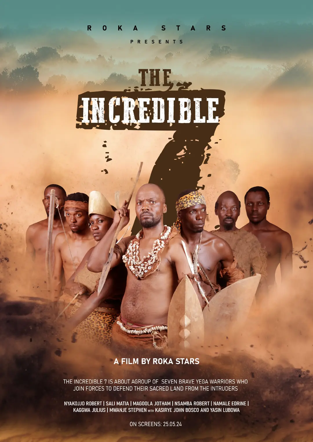 Cinematic movie poster design for a film production with dramatic artwork and cast presentation