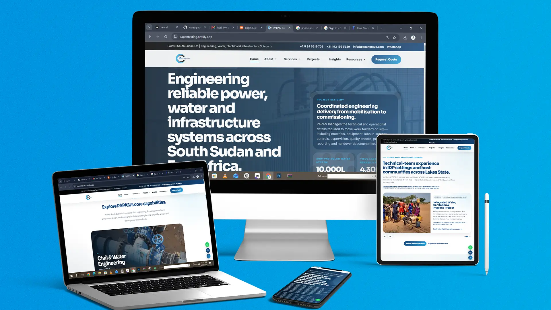 PAPAN South Sudan Ltd corporate website design and digital visibility rollout by Kamog Artistry